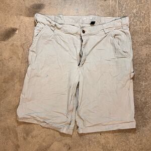 Carhartt Relaxed Fit Shorts Mens 38x11 Reg Tan Ripstop Outdoors